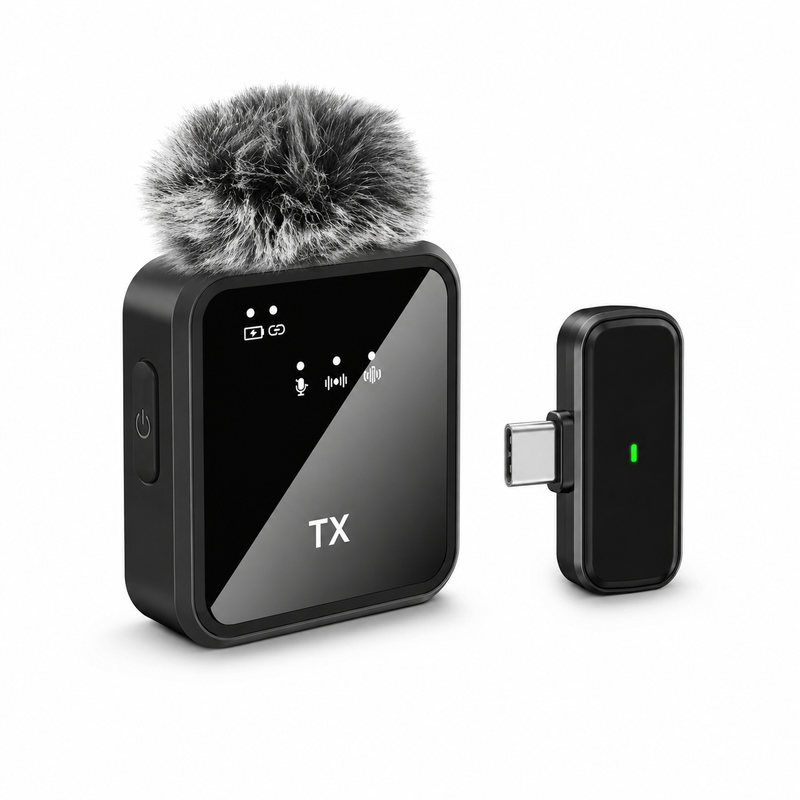 Verbex ST5 Single Microphone, Wireless Mini Microphone for Live Streaming, Recording, and Interviews, All-in-One Wireless Lavalier Microphone, Type-C Compatible Interface MegaBDM
