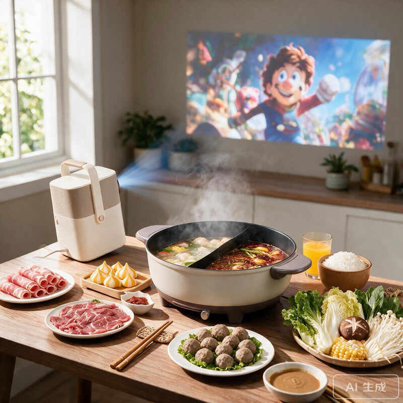 【Watch & Dine Bundle】Bear DHG-B60R6 Double-Pot Electric Hot Pot 6L, Twin-Zone Multi-Cooker & Yaber T2 Plus GTV Portable Outdoor Projector Native 1080P, JBL Sound Smart Home Cinema MegaBDM