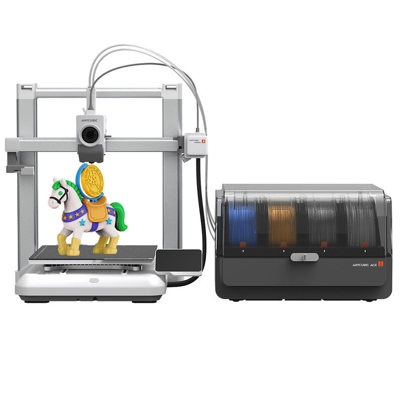 ANYCUBIC Kobra 4 Combo 3D Printer, Multi-Color Printing, LeviQ 3.0 Auto-Leveling, 49-Point Leveling, <0.02mm Precision, Print-While-Drying, 65°C Active Drying MegaBDM