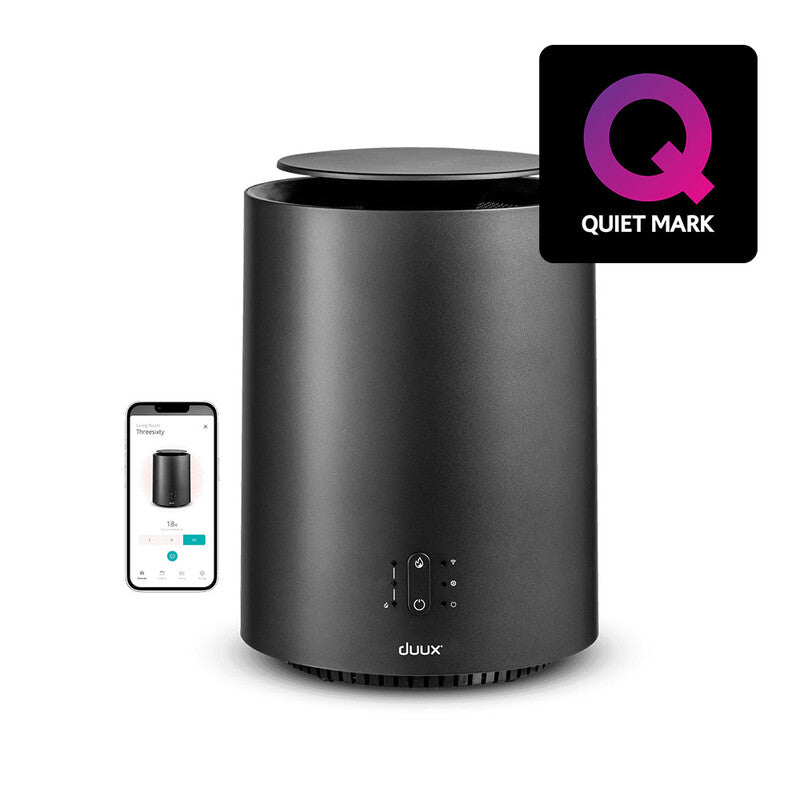 Duux ThreeSixty 2 Electric Heater – Smart Ceramic Fan, 1800W Power, 360° Oscillation – Black, DXCH09UK MegaBDM
