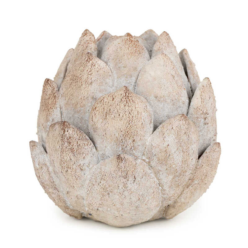 Candlelight Ornament Flower Washed Grey H:10.5cm MegaBDM