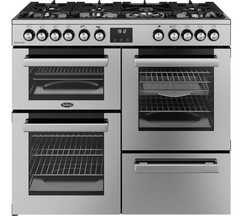 Belling Cookcentre 100DF 100cm Dual Fuel Range Cooker - Stainless Steel & Chrome MegaBDM