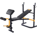 SPORTSOUL Rack Bench, Adjustable Weight Bench with Leg Developer and Folding Storage Fits 6' and 7' Barbells, Home and Commercial Gym Equipment MegaBDM