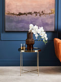 Interiors by Premier Side Table Allure Brushed Bronze/Black Mirror Round Small MegaBDM