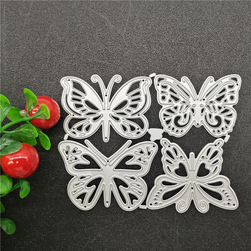 Creative for Butterfly Metal Cutting Dies Stencil Scrapbooking Embossing Tool Paper Cards Album Decoration, Four Butterflies MegaBDM
