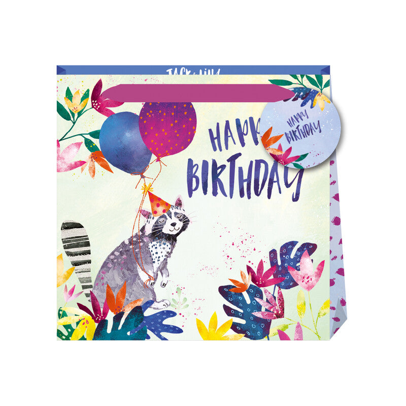 Jack & Lily Happy Birthday Racoon Medium Gift Bag MegaBDM