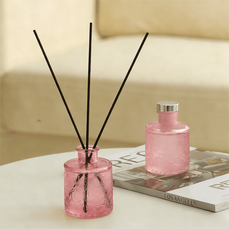 Zooly Embossed Cup Reed Diffuser - Pink Peach Oolong, 100ML, 1 Set MegaBDM