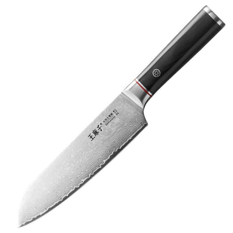 WANGMAZI Damascus Steel Santoku Knife Multi-Purpose Kitchen Knife for Slicing Meat and Vegetables Home Cooking Efficient Essential Small Chef Tool MegaBDM