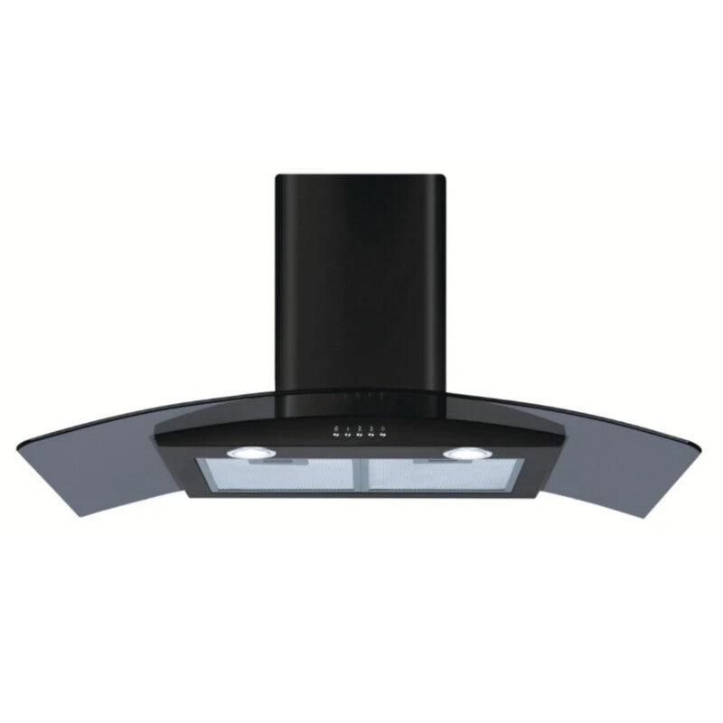 CDA ECP92BL 90cm Curved Glass Extractor, Black MegaBDM