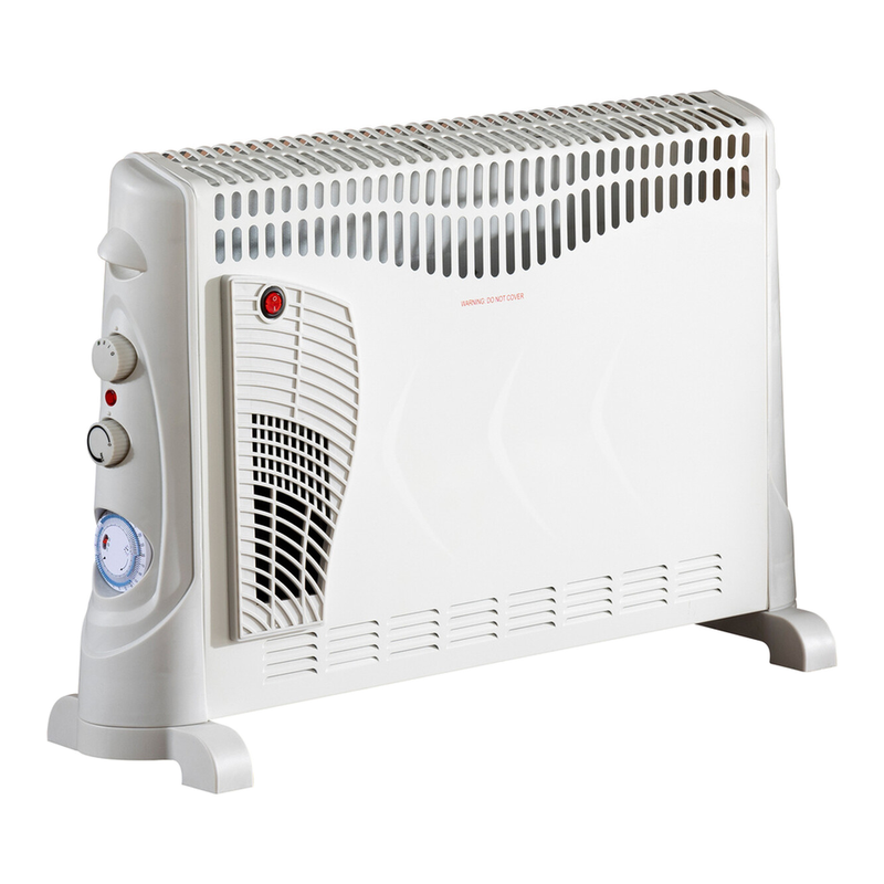 DAEWOO 2000W Convector Heater – 3 Heat Settings (750W/1250W/2000W), Adjustable Thermostat & Timer, Overheat Protection – White MegaBDM