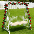 Wei's Moment Pack of 2 7.54FT Rose Garlands Red Flower Garland Artificial Flowers Hanging Plant Rose Garlands for Flower Wall Decoration Wedding Garden Fences Party (Red) MegaBDM