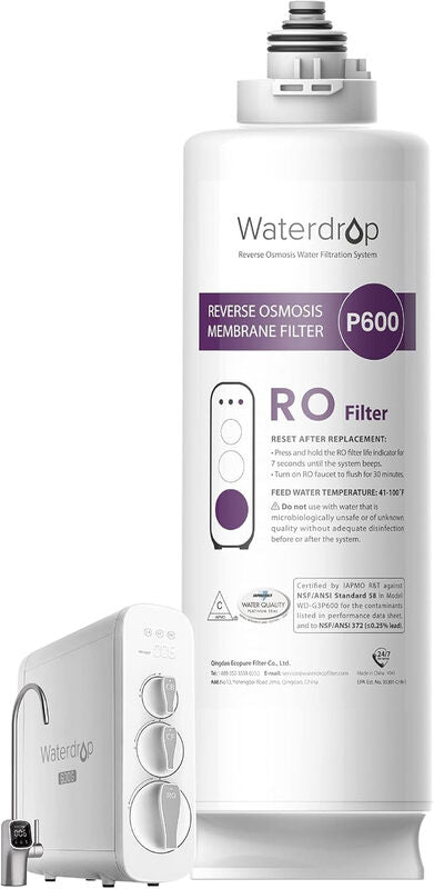 Waterdrop WD-G3P600-RO Filter NSF Certified Replacement for WD-G3P600 Reverse Osmosis System, 2 Year Life MegaBDM