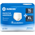 SUNKISS TrustPlus Incontinence and Postpartum Underwear for Men and Women, Disposable Protective Underwear with Overnight Comfort Absorbency, XLarge, 16 Count MegaBDM