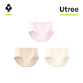 Utree - 2026 New Women's Pure Cotton Antibacterial Briefs with Extra Long Crotch - Undyed + Light Skin + Nude Pink - 160/90 (M) MegaBDM