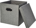 ANQI Thickened Folding Storage Box with Lid, Gray, Pack of 2 MegaBDM