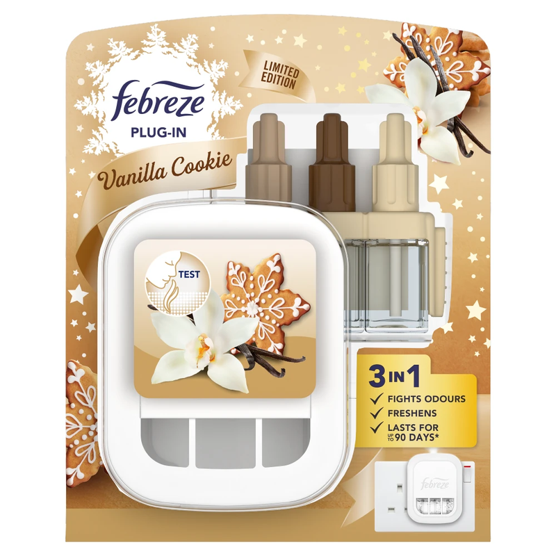 Febreze 3Volution Smart Programming Air Freshener Plug In Starter Kit, Vanilla Cookie, 20ml MegaBDM