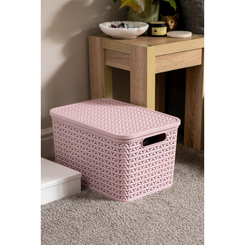 Strata Urban Storage Basket & Lid 24L Blush Pink MegaBDM