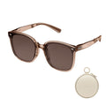 Beneunder FD421, Oversized Foldable Sunglasses, UV400 & Anti-Glare Lenses, Lightweight Blush Frame for Driving/Travel, Tea-Brown MegaBDM
