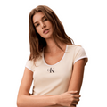 Calvin Klein Slim Cotton Stretch Ringer T-Shirt - Vanilla Custard MegaBDM