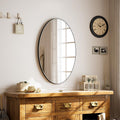 Melodieux Oval Wall Mirror 61x91cm Black Circle Hanging Wall Home Decorative Wall Mounted Vanity Mirror for Bathroom Living Room Hallway MegaBDM