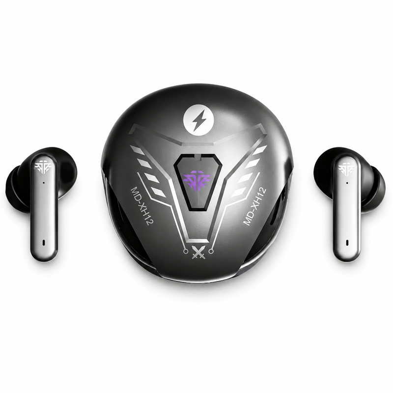 VoxorAI XH12 Black AI Translation Earbuds, Real-Time Translation, Supports 150 Languages, Bluetooth Gaming Cool Earbuds, Suitable for Study, Travel, Business MegaBDM