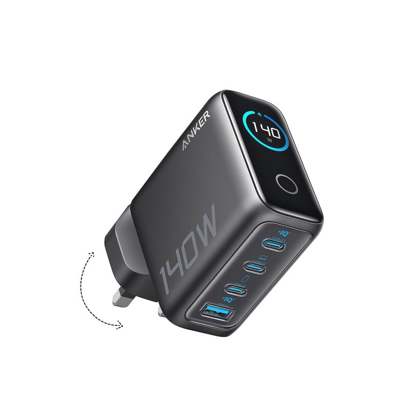Anker Prime, USB-C 4-Port GaN Charger, 140W Fast Charging, Black MegaBDM