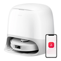 Roborock Qrevo Curv S5X Robot Vacuum Cleaner with Wiping Function Suction Station, Dual Anti-Tangle System, 18.500 Pa Suction Power, 75°C Hot Water Mop Wash, Intelligent Dirt Detection, All-in-One, White MegaBDM