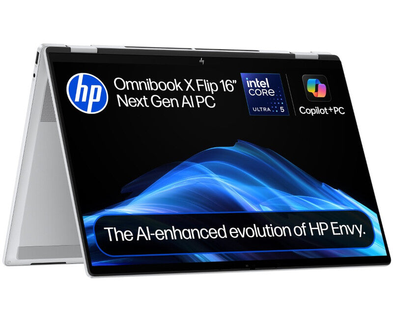 HP 16-as0004na, OmniBook X Flip, 16" Touchscreen 2-in1 Copilot+, Intel Core Ultra 5 226V, 16GB RAM, 512GB SSD, Windows 11 Home MegaBDM