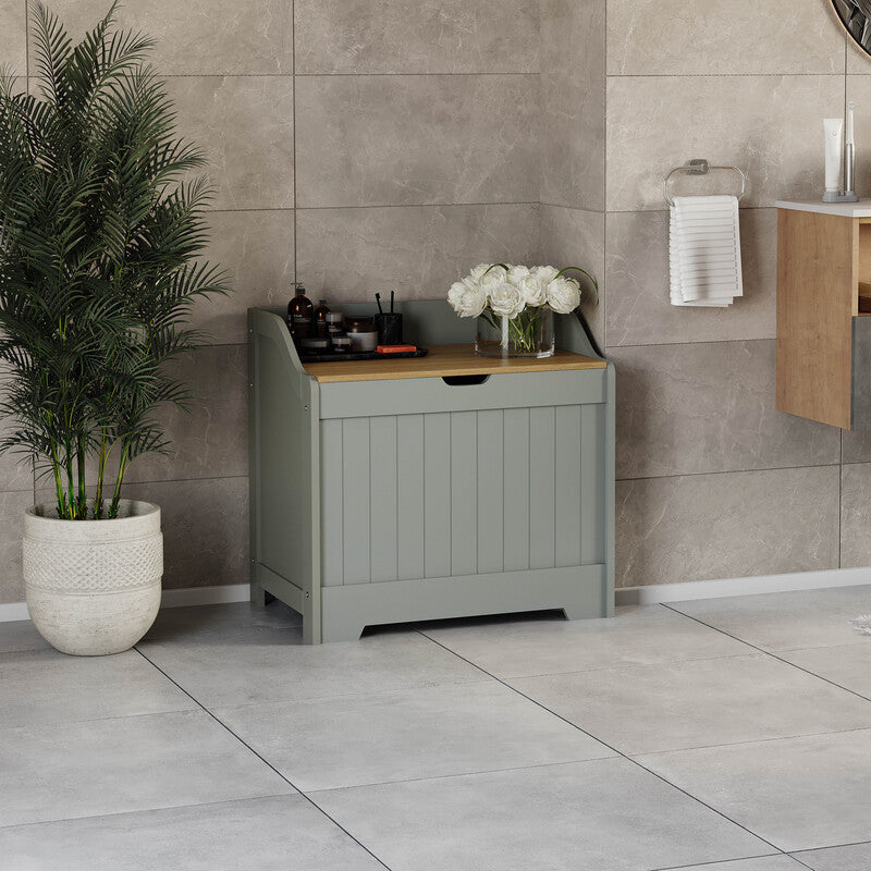 Bath Vida Bathroom Laundry Chest Priano Dove Grey/White MegaBDM