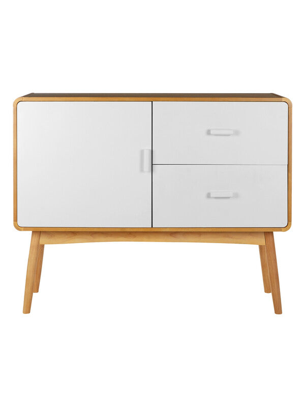 Interiors by Premier Sideboard Malmo 1 Door 2 Drawers Oak/White MegaBDM