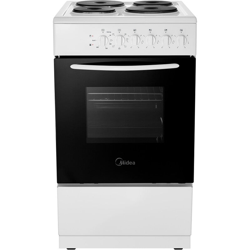 Midea MFO20DME4H109-WH Solid Plate Electric Cooker with Single Oven, White, A Rated