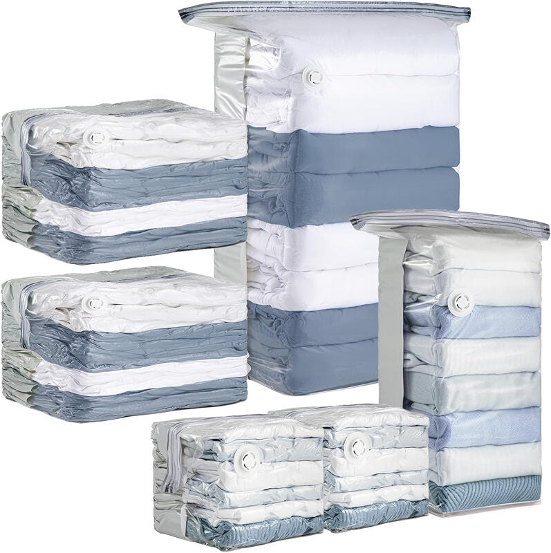 TAILI 6 Pack Vacuum Storage Bags, Cube Space Saver Bags Combo (3 Jumbo +3 Medium), Vacuum Seal Bags for Bedding, Clothing, Comforters, Blankets, Closet Oragnizer and Storage MegaBDM