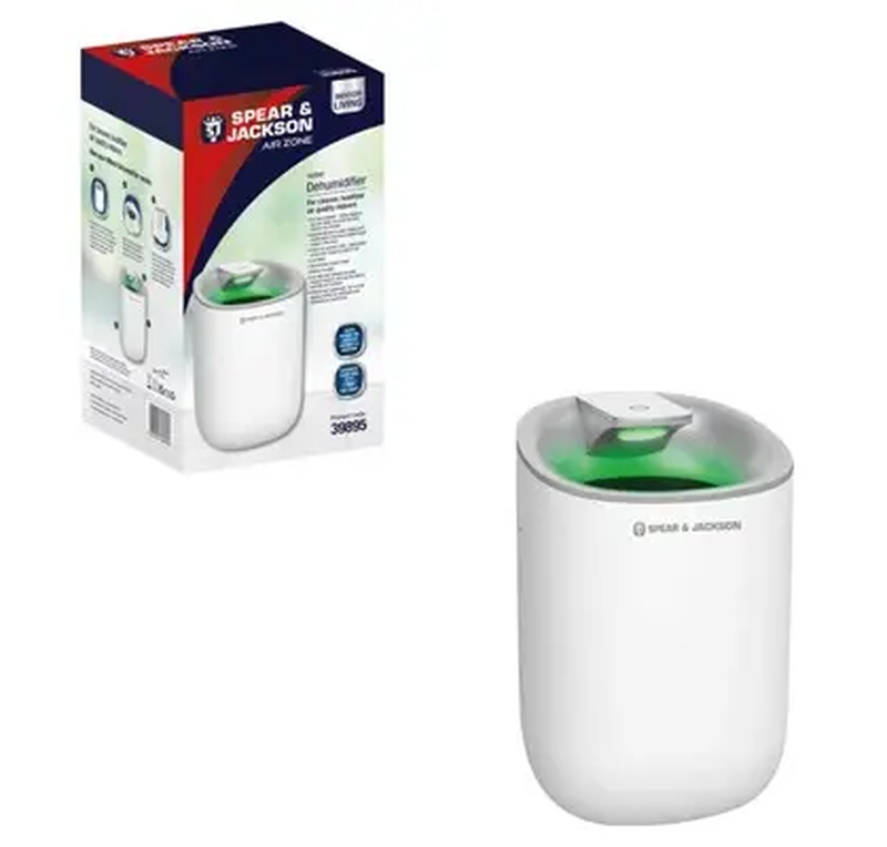 SPEAR & JACKSON Dehumidifier – 600ml Water Tank, Compact Moisture Absorber for Small Rooms, 39895 MegaBDM