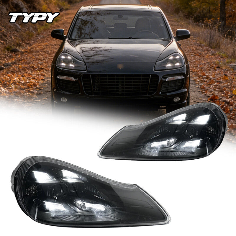 TYPY Car For Porsche Cayenne 957 Headlamp 2007-2010 Upgraded Styling New LED Headlights Dynamic Turn Signal Lamp Car Accessories MegaBDM