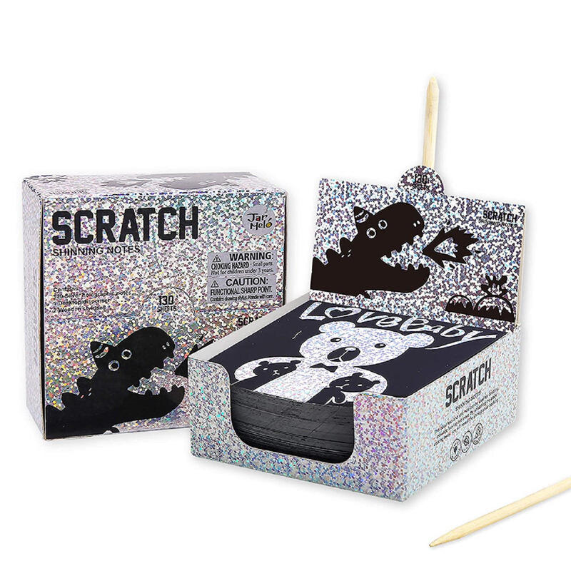 Jar Melo Scratch Art Notes Set-Silver Hologram Glitter MegaBDM