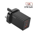 toocki 67W GaN USB C Wall Charger, 3-Port Fast Charger Power Adapter for iPhone 17/16/15 Series, Galaxy S25/S24, Pixel 10/9, MacBook Pro/Air, Dell XPS, iPad Pro