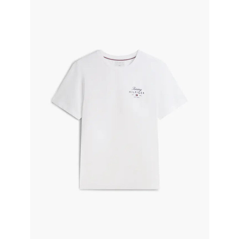 Tommy Hilfiger Logo Jersey Crew Neck T-Shirt - White MegaBDM