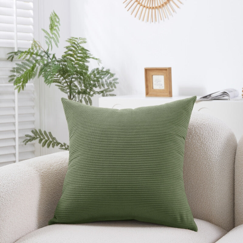 MEROPE, Polyester Corduroy Cushion Cover, 50x50cm, Light Green, 1pack MegaBDM