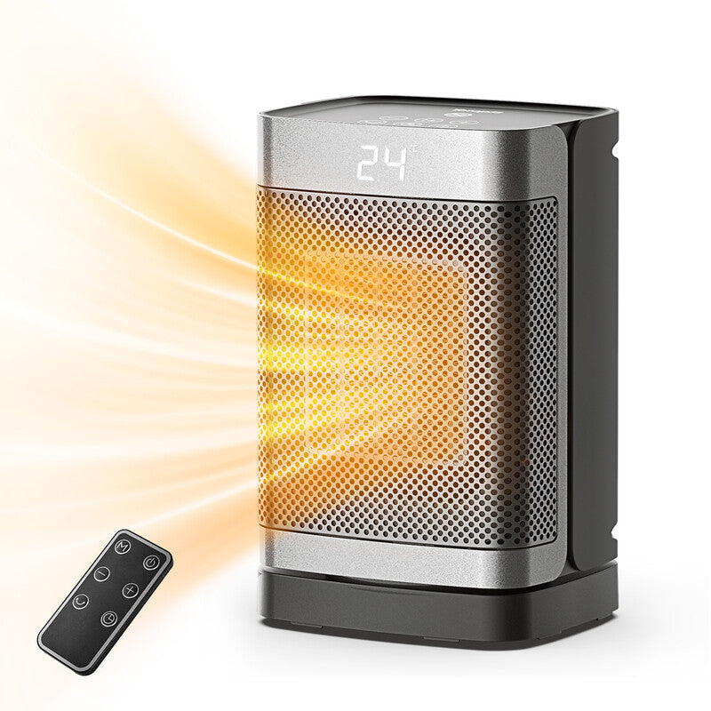 Totopia 1500W PTC Electric Heater with 2 Heating Modes, 12H Timer, Tip-Over & Overheat Protection, Space Heater for Bedroom, Office, Desktop, Remote Control, KPT-150 0596YL MegaBDM