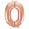 Unique Party Giant Number 0 Balloon, Rose Gold, 86cm MegaBDM