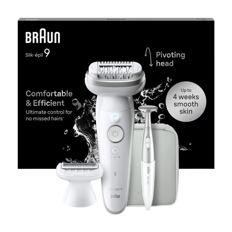 BRAUN Silk-épil 9 Hair Removal Device, Easy Hair Removal, Long-Lasting Smooth Skin, Model 9-241, White,Top Gift Picks MegaBDM