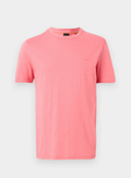 BOSS Cotton Jersey T-Shirt with a Twill Patch - Light/Pastel Red MegaBDM