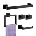 JORDAN&JUDY 5-Piece Black Towel Rack Set, Bathroom Storage, Stylish & Functional MegaBDM