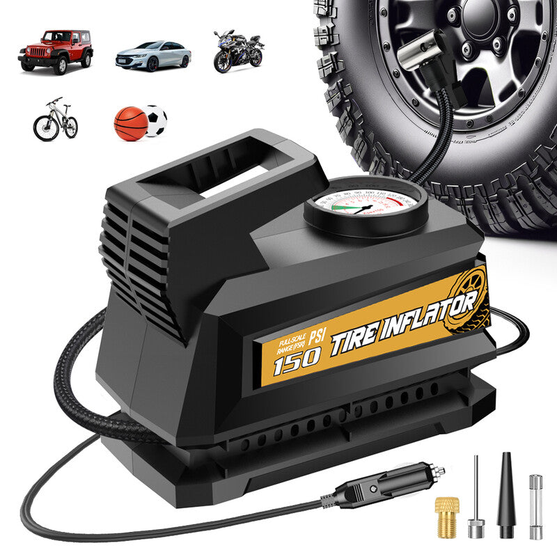 Carsun 12V Portable Air Compressor, 22-Cylinder – Small, Lightweight, Strong Power & Switchless Plug-and-Play MegaBDM