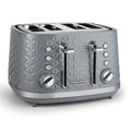 Morphy Richards Vector 4-Slice Toaster, Wide Slots, Textured, Grey - 248135 MegaBDM