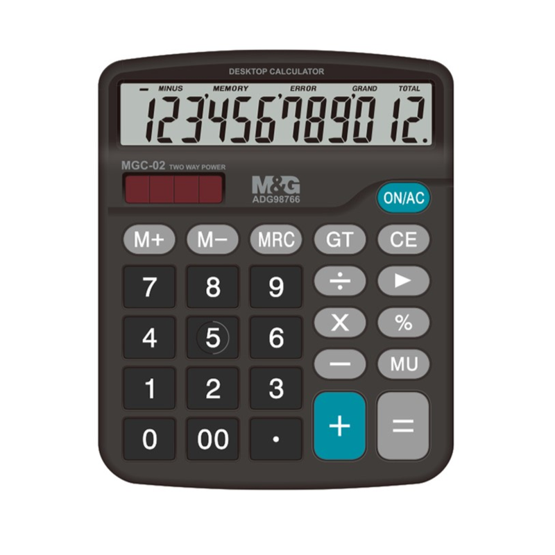 M&G 12 Digits Desktop Calculator Two Way Power MGC-02 MegaBDM