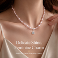 VoxorAI XL25 Rose Gold Bubble Sugar Cube Necklace, Pearl Necklace, Sweater Chain, Pendant, Detachable, Suitable for All Season MegaBDM