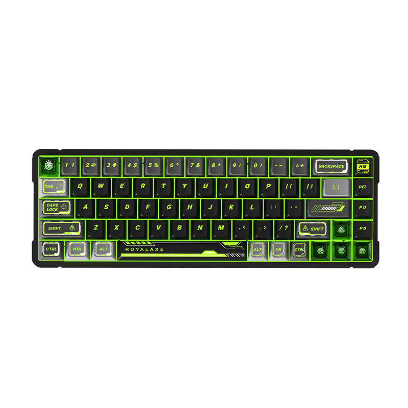 Royalaxe X68 Graphite Green Peach Crystal Magnetic Switch Keyboard | 68-Key Layout | RT Precision 0.001mm | Full Aluminum Alloy Frame | Gaming Dedicated Keyboard MegaBDM