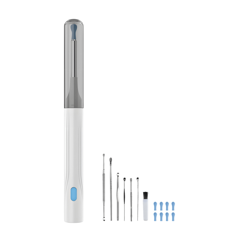 Sunluxy Ear Wax Removal Tool with 8MP Camera and 7 Kits, 6 LED Lights, Soft Silicone Tips, IPX5 Waterproof, Type-C Rechargeable, Compatible with iOS & Android – P6X, White MegaBDM
