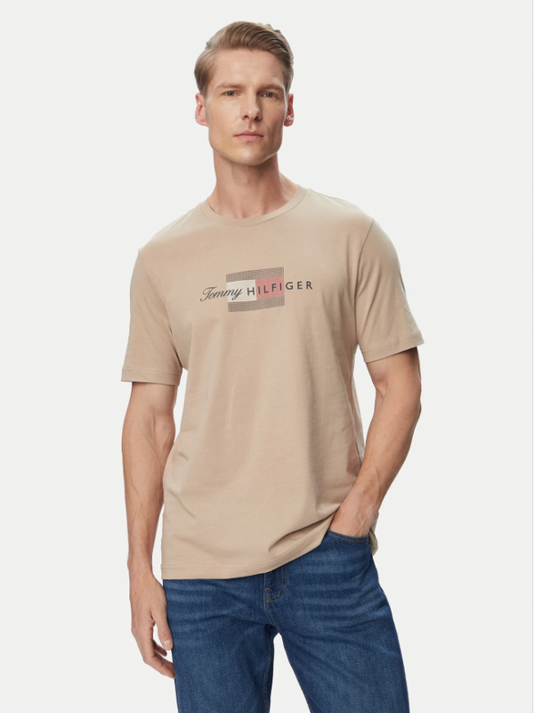 Tommy Hilfiger MSW Flag Graphic Jersey T-Shirt - Batique Khaki MegaBDM